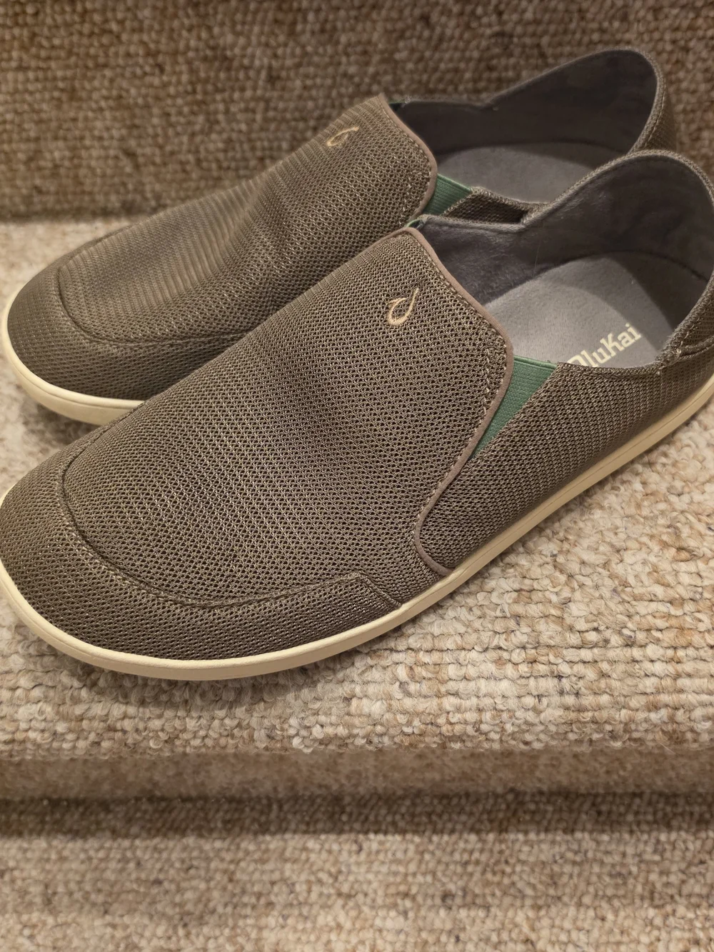 Olukai Nohea Mesh Loafers Men's 12 Mustang/Lime Peel Casual Slip On Shoes